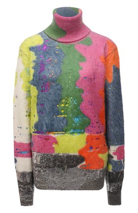 Женский свитер DOLCE & GABBANA разноцветного цвета, арт. FXE73T/JCMN7 | Фото 1 (Материал внешний: Шерсть; Длина (для топов): Стандартные; Рукава: Длинные; Стили: Гламурный; Женское Кросс-КТ: Свитер-одежда; Региональные ограничения белый список (Axapta Mercury): RU)