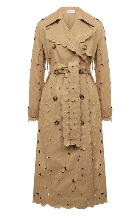 Женский хлопковый тренч REDVALENTINO бежевого цвета по цене 113000 руб., арт. XR3CH00D/6AV | Фото 1 Женский хлопковый тренч REDVALENTINO бежевого цвета, арт. XR3CH00D/6AV | Фото 1 (Длина (верхняя одежда): Длинные; Материал внешний: Хлопок; Рукава: Длинные; Стили: Романтичный)