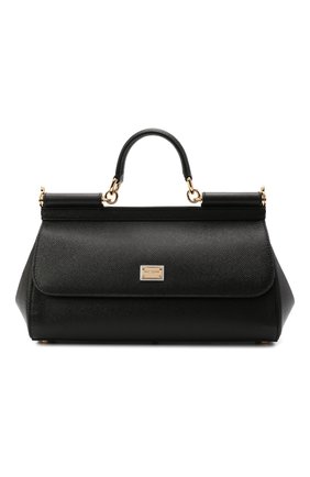 Женская сумка sicily DOLCE & GABBANA черного цвета по цене 121500 руб., арт. BB7117/A1001 | Фото 1 Женская сумка sicily DOLCE & GABBANA черного цвета, арт. BB7117/A1001 | Фото 1 (Материал: Натуральная кожа; Размер: medium; Ремень/цепочка: На ремешке; Сумки-технические: Сумки top-handle)