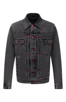Мужская джинсовая куртка DOLCE & GABBANA темно-серого цвета, арт. G9W00D/G8ER9 | Фото 1 (Материал внешний: Хлопок, Деним; Длина (верхняя одежда): Короткие; Рукава: Длинные; Кросс-КТ: Куртка, Деним; Региональные ограничения белый список (Axapta Mercury): RU)
