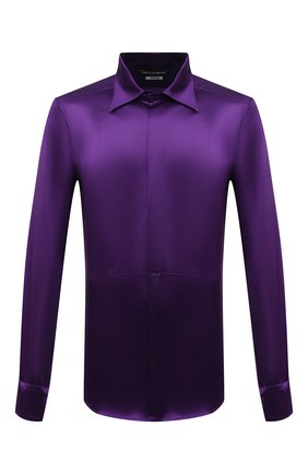 Мужская шелковая сорочка DOLCE & GABBANA фиолетового цвета по цене 109500 руб., арт. G5JG0T/FU1UU | Фото 1 Мужская шелковая сорочка DOLCE & GABBANA фиолетового цвета, арт. G5JG0T/FU1UU | Фото 1 (Длина (для топов): Стандартные; Рукава: Длинные; Материал внешний: Шелк; Случай: Вечерний; Принт: Однотонные; Воротник: Кент; Манжеты: Под запонки; Рубашки М: Regular Fit; Стили: Классический; Региональные ограничения белый список (Axapta Mercury): RU)