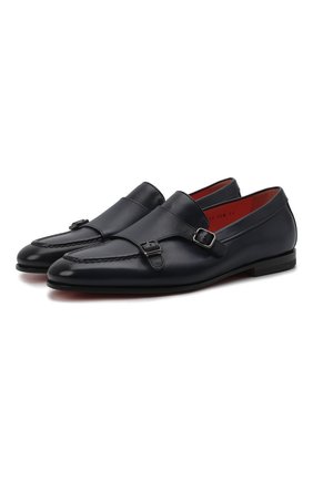 Мужские кожаные монки SANTONI темно-синего цвета по цене 84950 руб., арт. MCCG18003SA4BSLFU60 | Фото 1 Мужские кожаные монки SANTONI темно-синего цвета, арт. MCCG18003SA4BSLFU60 | Фото 1 (Материал внутренний: Натуральная кожа; Материал внешний: Кожа; Стили: Классический; Региональные ограничения белый список (Axapta Mercury): RU; Длина стельки: 27,6, 28, 28,5, 28,9, 24,2, 24,7, 25,1, 25,5, 25,9, 26,4, 26,8, 27,2)