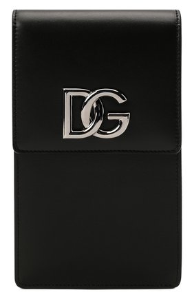 Кожаный чехол для iphone DOLCE & GABBANA черного цвета, арт. BP3073/AQ765 | Фото 1 (Региональные ограничения белый список (Axapta Mercury): RU; Материал: Натуральная кожа)