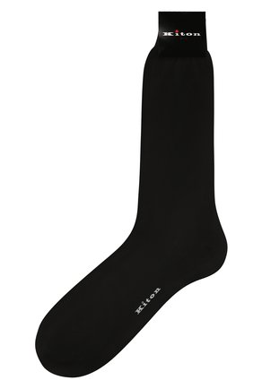 Мужские хлопковые носки KITON черного цвета, арт. UCALZ10X0751A | Фото 1 (Материал внешний: Хлопок; Кросс-КТ: бельё)