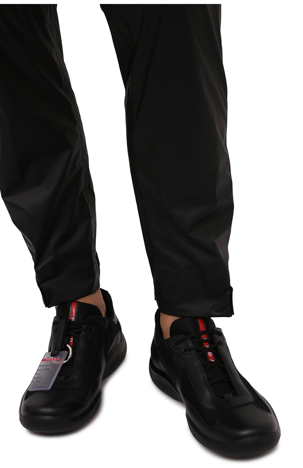 Мужские комбинированные кроссовки america's cup PRADA черного цвета, арт. PS0906-5RU-F0002 | Фото 3 (Материал внешний: Текстиль; Стили: Классический; Материал утеплителя: Без утеплителя; Подошва: Массивная)