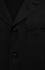 Мужской пальто YOHJI YAMAMOTO черного цвета, арт. FQ-C53-300 | Фото 5 (Рукава: Длинные; Длина (верхняя одежда): Длинные; Мужское Кросс-КТ: пальто-верхняя одежда; Стили: Минимализм; Материал внешний: Растительное волокно)