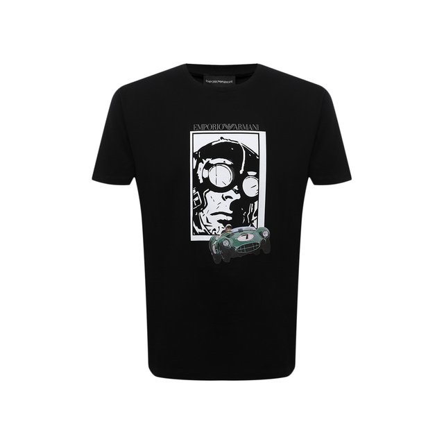Хлопковая футболка Emporio Armani Чёрный 3L1T8P/1JW5Z 5611875