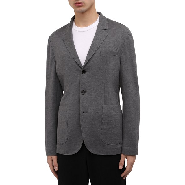 Пиджак из шелка и хлопка Brunello Cucinelli MQ8588J01 Фото 3