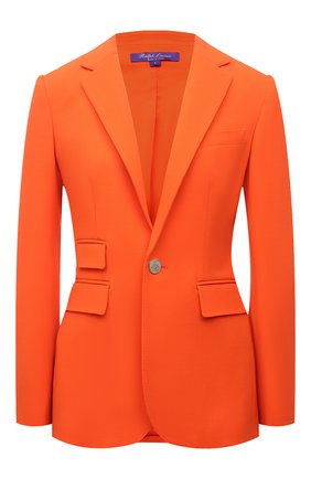 Женский шерстяной жакет RALPH LAUREN оранжевого цвета по цене 181500 руб., арт. 290625536 | Фото 1 Женский шерстяной жакет RALPH LAUREN оранжевого цвета, арт. 290625536 | Фото 1 (Материал внешний: Шерсть; Длина (для топов): Стандартные; Материал подклада: Купро; Рукава: Длинные; Стили: Кэжуэл; Случай: Повседневный; 1-2-бортные: Однобортные; Женское Кросс-КТ: Жакет-одежда)