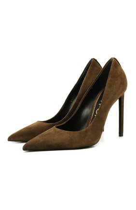 Женские замшевые туфли t screw TOM FORD хаки цвета по цене 54950 руб., арт. W2325T-LCL071 | Фото 1 Женские замшевые туфли t screw TOM FORD хаки цвета, арт. W2325T-LCL071 | Фото 1 (Каблук высота: Высокий; Материал внутренний: Натуральная кожа; Подошва: Плоская; Материал внешний: Кожа, Замша; Каблук тип: Шпилька)
