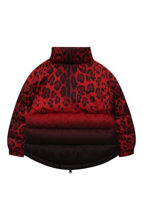 Детского утепленная куртка DOLCE & GABBANA красного цвета, арт. L4JB3U/G7BTZ/8-14 | Фото 2 (Материал подклада: Синтетический материал; Рукава: Длинные; Материал внешний: Синтетический материал; Кросс-КТ: Сезон: демисезон)
