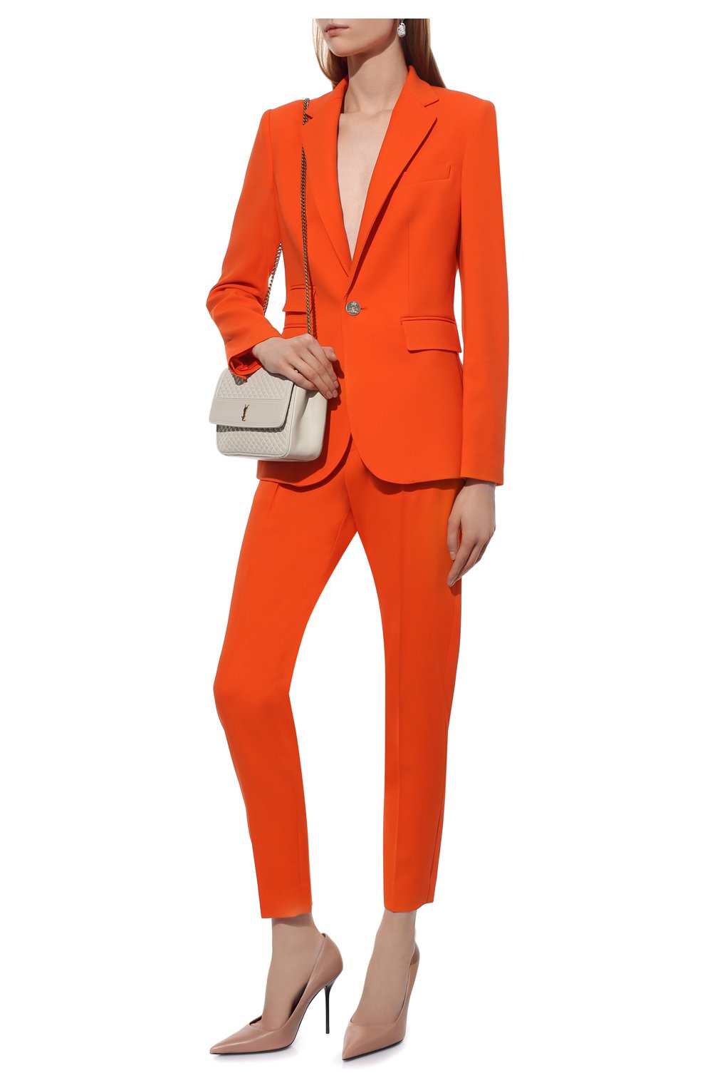 Женские шерстяные брюки RALPH LAUREN оранжевого цвета, арт. 290865068 | Фото 2 (Материал внешний: Шерсть; Длина (брюки, джинсы): Стандартные; Женское Кросс-КТ: Брюки-одежда; Силуэт Ж (брюки и джинсы): Узкие; Стили: Кэжуэл)