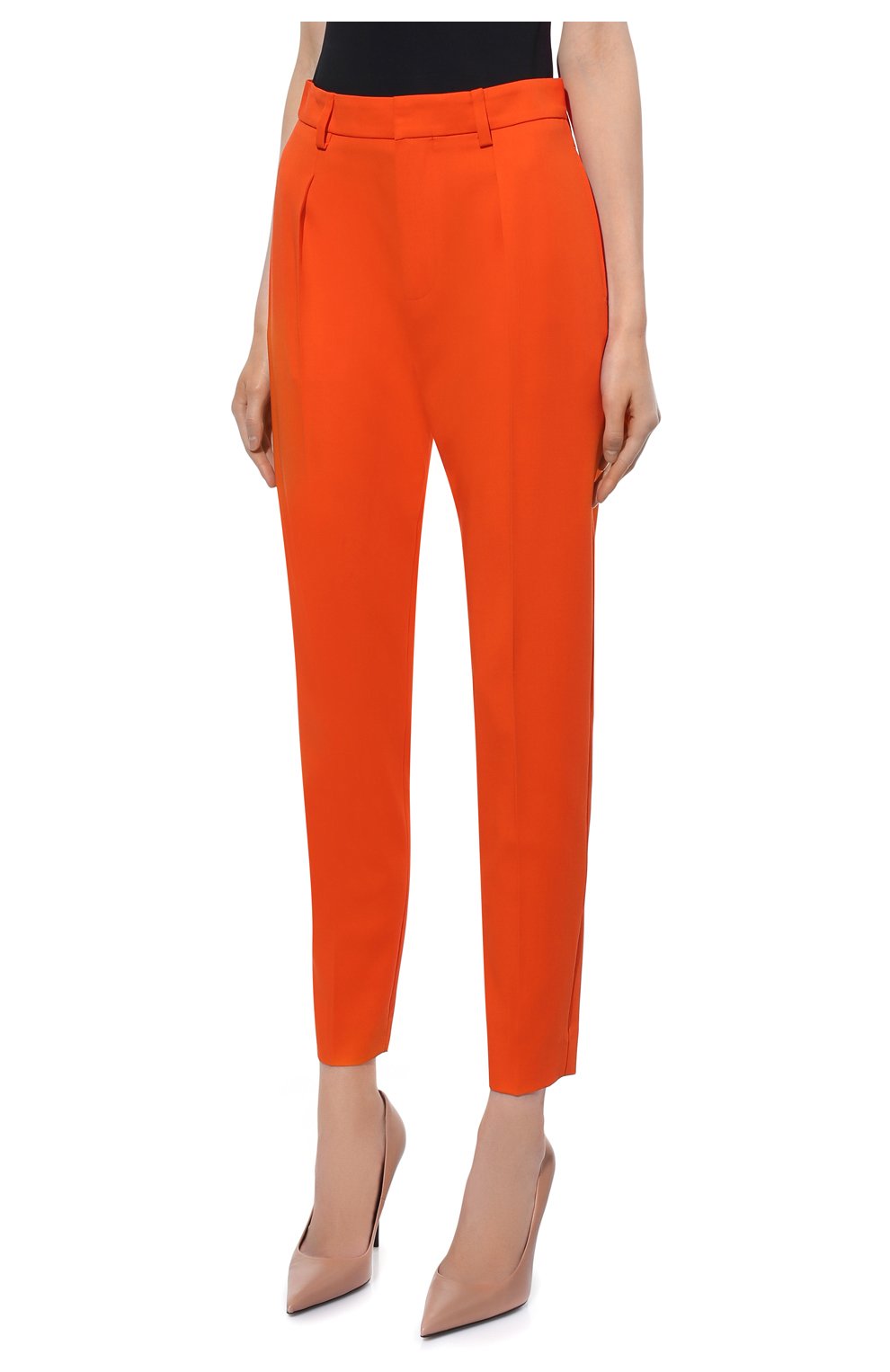 Женские шерстяные брюки RALPH LAUREN оранжевого цвета, арт. 290865068 | Фото 3 (Материал внешний: Шерсть; Длина (брюки, джинсы): Стандартные; Женское Кросс-КТ: Брюки-одежда; Силуэт Ж (брюки и джинсы): Узкие; Стили: Кэжуэл)