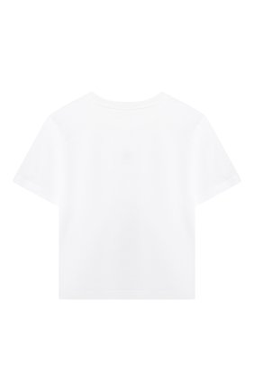 Детская хлопковая футболка DOLCE & GABBANA белого цвета, арт. L5JTAZ/G7B6N/8-14 | Фото 2 (Материал внешний: Хлопок; Рукава: Короткие; Ростовка одежда: 10 - 11 лет | 140 - 146см, 12 лет | 152 см, 8 лет | 128 см)