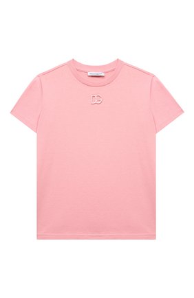 Детский хлоповая футболка DOLCE & GABBANA розового цвета, арт. L2JTIT/G7CD6 | Фото 1 (Региональные ограничения белый список (Axapta Mercury): RU)