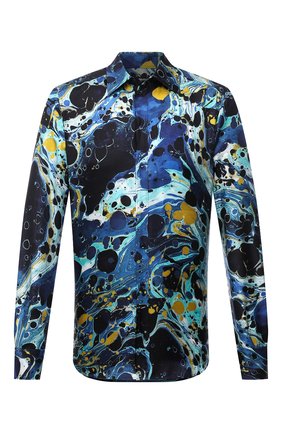 Мужская шелковая рубашка DOLCE & GABBANA синего цвета по цене 122000 руб., арт. G5JE8T/IS1KH | Фото 1 Мужская шелковая рубашка DOLCE & GABBANA синего цвета, арт. G5JE8T/IS1KH | Фото 1 (Материал внешний: Шелк; Длина (для топов): Стандартные; Рукава: Длинные; Случай: Вечерний; Манжеты: Под запонки; Воротник: Кент; Рубашки М: Regular Fit; Принт: С принтом; Стили: Гламурный; Региональные ограничения белый список (Axapta Mercury): RU)