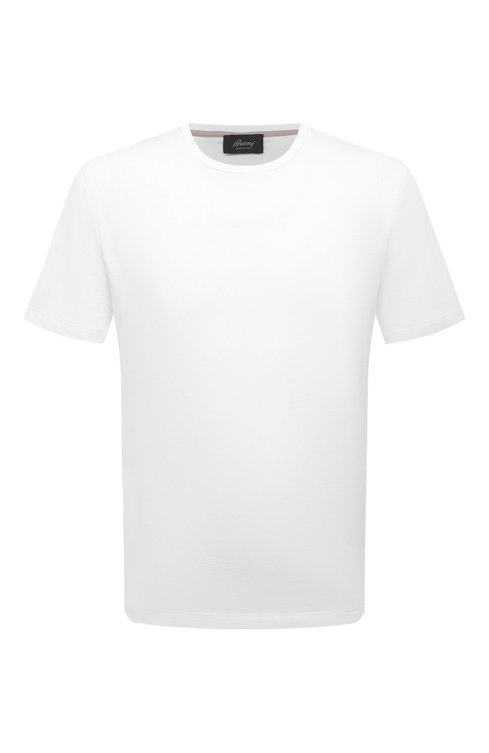 Мужская хлопковая футболка BRIONI белого цвета, арт. UJLA0L/P1613 | Фото 1 (Принт: Без принта; Рукава: Короткие; Длина (для топов): Стандартные; Материал внешний: Хлопок; Стили: Кэжуэл)