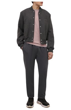 Мужские хлопковые брюки KITON темно-серого цвета, арт. UK1051SM | Фото 2 (Длина (брюки, джинсы): Стандартные; Материал внешний: Хлопок; Случай: Повседневный; Стили: Спорт-шик)