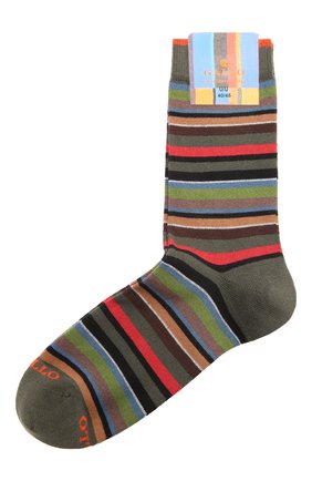 Мужские носки из хлопка и кашемира GALLO хаки цвета, арт. AP102853 | Фото 1 (Кросс-КТ: бельё; Материал внешний: Хлопок)
