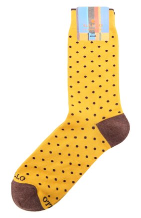 Мужские хлопковые носки GALLO желтого цвета, арт. AP103014 | Фото 1 (Материал внешний: Хлопок; Кросс-КТ: бельё)