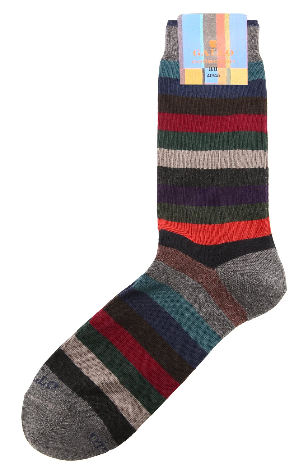 Мужские хлопковые носки GALLO серого цвета, арт. AP103120 | Фото 1 (Кросс-КТ: бельё; Материал внешний: Хлопок)