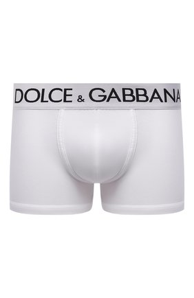 Мужские хлопковые боксеры DOLCE & GABBANA белого цвета, арт. M4B97J/0UAIG | Фото 1 (Материал внешний: Хлопок; Мужское Кросс-КТ: Трусы; Кросс-КТ: бельё)