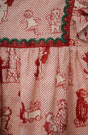 Женский хлопковое платье GUCCI красного цвета, арт. 680518/ZAIDY/9-12M | Фото 3 (Региональные ограничения белый список (Axapta Mercury): RU)