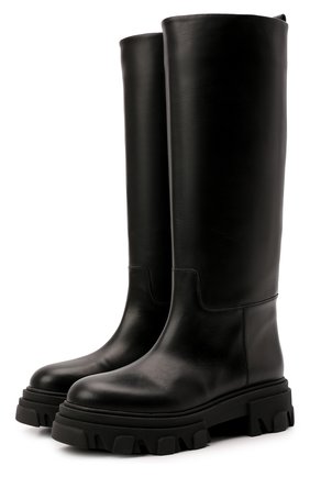 Женские кожаные сапоги perni GIA COUTURE черного цвета по цене 51650 руб., арт. PERNI07-B 101/21 | Фото 1 Женские кожаные сапоги perni GIA COUTURE черного цвета, арт. PERNI07-B 101/21 | Фото 1 (Высота голенища: Средние; Подошва: Платформа; Материал внутренний: Натуральная кожа; Каблук высота: Низкий; Материал внешний: Кожа; Материал утеплителя: Без утеплителя)