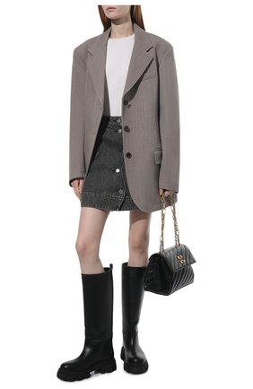Женские кожаные сапоги perni GIA COUTURE черного цвета по цене 51650 руб., арт. PERNI07-B 101/21 | Фото 2 Женские кожаные сапоги perni GIA COUTURE черного цвета, арт. PERNI07-B 101/21 | Фото 2 (Высота голенища: Средние; Подошва: Платформа; Материал внутренний: Натуральная кожа; Каблук высота: Низкий; Материал внешний: Кожа; Материал утеплителя: Без утеплителя)