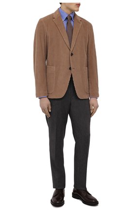 Мужские кожаные дерби BRUNELLO CUCINELLI темно-коричневого цвета, арт. MZUVRNK810 | Фото 2 (Материал внутренний: Натуральная кожа; Материал внешний: Кожа; Стили: Классический)