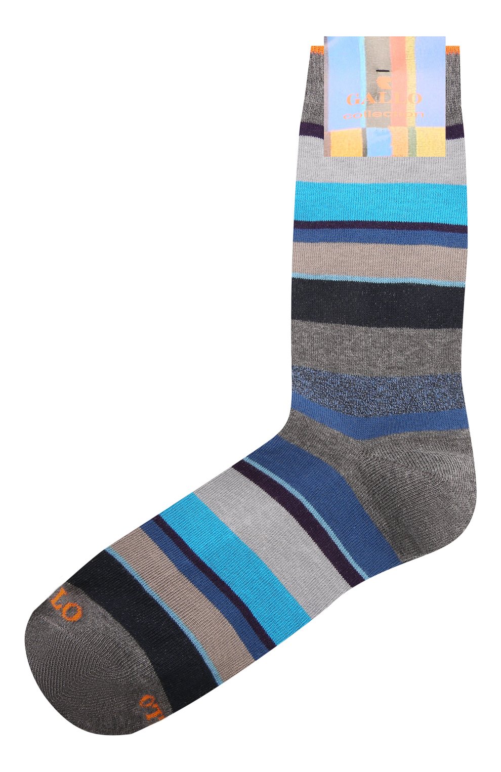Мужские хлопковые носки GALLO серого цвета, арт. AP103415 | Фото 1 (Кросс-КТ: бельё; Материал внешний: Хлопок)