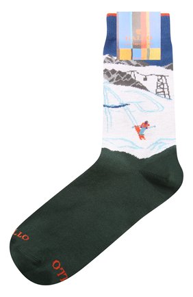 Мужские хлопковые носки GALLO темно-зеленого цвета, арт. AP512251 | Фото 1 (Материал внешний: Хлопок; Кросс-КТ: бельё)