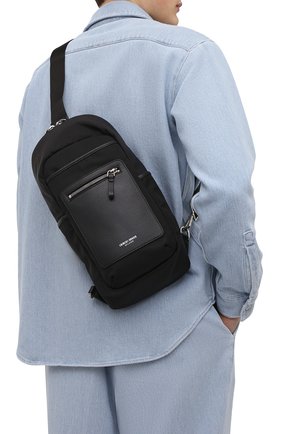 Мужской комбинированный рюкзак GIORGIO ARMANI черного цвета, арт. Y20160/YI68E | Фото 2 (Ремень/цепочка: На ремешке, На плечо; Материал: Текстиль; Размер: large)