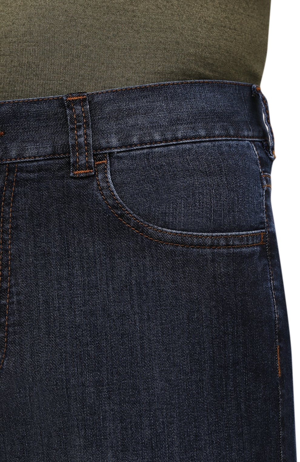 Мужские джинсы CANALI темно-синего цвета, арт. 91700R/PD00250 | Фото 5 (Силуэт М (брюки): Прямые; Кросс-КТ: Деним; Длина (брюки, джинсы): Стандартные; Материал внешний: Хлопок, Деним; Стили: Классический, Кэжуэл; Детали: Потертости)
