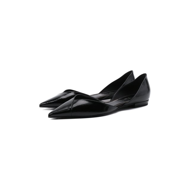 Кожаные балетки Giorgio Armani черного цвета
