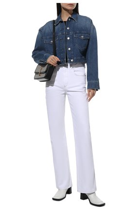 Женская джинсовая куртка ISABEL MARANT ETOILE синего цвета, арт. VE1727-22P022E/TADIA | Фото 2 (Рукава: Длинные; Материал внешний: Хлопок, Деним; Длина (верхняя одежда): Короткие; Стили: Кэжуэл; Кросс-КТ: Деним, Куртка)