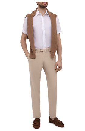 Мужская льняная рубашка GIORGIO ARMANI белого цвета по цене 35550 руб., арт. 8WGCCZ1V/TZ256 | Фото 2 Мужская льняная рубашка GIORGIO ARMANI белого цвета, арт. 8WGCCZ1V/TZ256 | Фото 2 (Рукава: Короткие; Длина (для топов): Стандартные; Материал внешний: Лен; Случай: Повседневный; Воротник: Кент; Рубашки М: Regular Fit; Принт: Однотонные; Стили: Кэжуэл)
