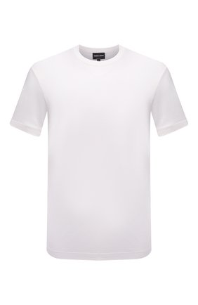 Мужская футболка из шелка и хлопка GIORGIO ARMANI белого цвета по цене 54800 руб., арт. 3KSM77/SJZHZ | Фото 1 Мужская футболка из шелка и хлопка GIORGIO ARMANI белого цвета, арт. 3KSM77/SJZHZ | Фото 1 (Рукава: Короткие; Материал внешний: Шелк, Хлопок; Длина (для топов): Стандартные; Принт: Без принта; Стили: Кэжуэл)