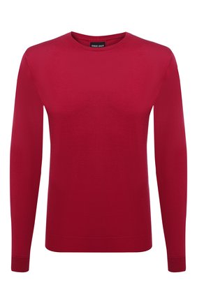 Мужской джемпер из шелка и хлопка GIORGIO ARMANI красного цвета по цене 79500 руб., арт. 3HSM37/SM63Z | Фото 1 Мужской джемпер из шелка и хлопка GIORGIO ARMANI красного цвета, арт. 3HSM37/SM63Z | Фото 1 (Длина (для топов): Стандартные; Материал внешний: Шелк, Хлопок; Рукава: Длинные; Мужское Кросс-КТ: Джемперы; Вырез: Круглый; Принт: Без принта; Стили: Кэжуэл)
