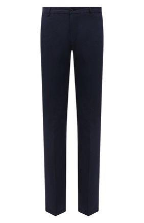 Мужские хлопковые брюки GIORGIO ARMANI темно-синего цвета, арт. 0SGPP0AI/T02EY | Фото 1 (Материал внешний: Хлопок; Длина (брюки, джинсы): Стандартные; Случай: Повседневный; Силуэт М (брюки): Чиносы; Стили: Кэжуэл)