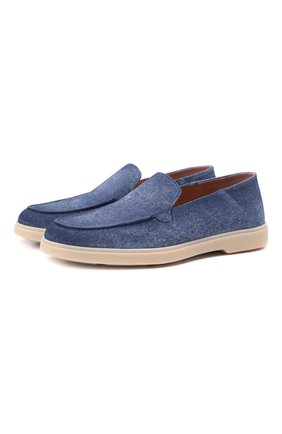 Женские замшевые лоферы SANTONI голубого цвета по цене 39950 руб., арт. WUYA58673TISNHJSU47 | Фото 1 Женские замшевые лоферы SANTONI голубого цвета, арт. WUYA58673TISNHJSU47 | Фото 1 (Каблук высота: Низкий; Подошва: Платформа; Материал внешний: Кожа, Замша; Материал внутренний: Натуральная кожа)