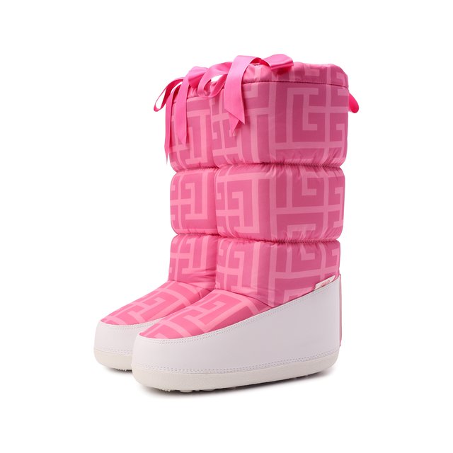 Комбинированные сапоги After Ski Tundra Balmain x Barbie Balmain розового цвета