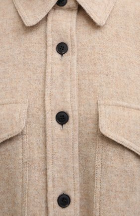 Женская шерстяная куртка ISABEL MARANT ETOILE бежевого цвета, арт. MA0944-22P004E/FAX0N | Фото 5 (Кросс-КТ: Куртка; Материал внешний: Шерсть; Рукава: Длинные; Региональные ограничения белый список (Axapta Mercury): RU; Стили: Милитари, Минимализм; Длина (верхняя одежда): Короткие; Материал подклада: Хлопок)