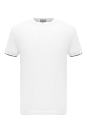 Мужская хлопковая футболка CANALI белого цвета, арт. T0691/MJ01037 | Фото 1 (Рукава: Короткие; Материал внешний: Хлопок; Длина (для топов): Стандартные; Принт: Без принта; Стили: Кэжуэл)