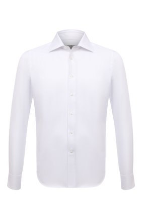 Мужская хлопковая сорочка CANALI белого цвета по цене 25850 руб., арт. NX05/GR02333 | Фото 1 Мужская хлопковая сорочка CANALI белого цвета, арт. NX05/GR02333 | Фото 1 (Материал внешний: Хлопок; Длина (для топов): Стандартные; Рукава: Длинные; Случай: Формальный; Принт: Однотонные; Воротник: Акула; Стили: Классический; Рубашки М: Regular Fit; Манжеты: На пуговицах)
