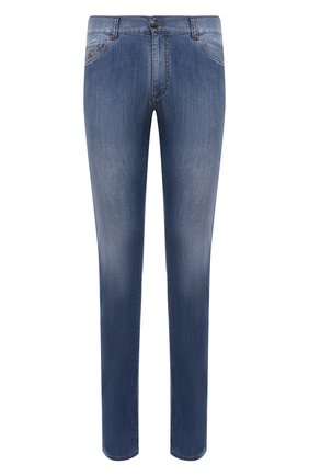 Мужские джинсы CANALI синего цвета, арт. 91700R/PD00250 | Фото 1 (Материал внешний: Хлопок, Деним; Длина (брюки, джинсы): Стандартные; Кросс-КТ: Деним; Силуэт М (брюки): Прямые; Детали: Потертости; Стили: Кэжуэл)