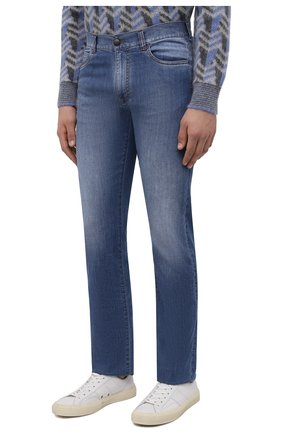 Мужские джинсы CANALI синего цвета, арт. 91700R/PD00250 | Фото 3 (Силуэт М (брюки): Прямые; Кросс-КТ: Деним; Длина (брюки, джинсы): Стандартные; Материал внешний: Хлопок, Деним; Детали: Потертости; Стили: Кэжуэл)