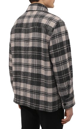 Мужская шерстяная куртка-рубашка gervon ISABEL MARANT серого цвета, арт. VE1126-22P005H/GERV0N | Фото 4 (Кросс-КТ: Куртка; Мужское Кросс-КТ: шерсть и кашемир; Материал внешний: Шерсть; Рукава: Длинные; Длина (верхняя одежда): Короткие; Материал подклада: Хлопок; Стили: Кэжуэл)