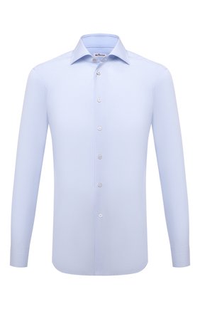 Мужская хлопковая сорочка KITON светло-голубого цвета по цене 77400 руб., арт. UCIH0660102 | Фото 1 Мужская хлопковая сорочка KITON светло-голубого цвета, арт. UCIH0660102 | Фото 1 (Длина (для топов): Стандартные; Материал внешний: Хлопок; Рукава: Длинные; Случай: Формальный; Принт: Однотонные; Воротник: Акула; Стили: Классический; Рубашки М: Regular Fit; Манжеты: На пуговицах)