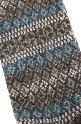 Мужские кашемировые носки PANTHERELLA хаки цвета, арт. 57006 | Фото 2 (Материал внешний: Шерсть, Кашемир; Кросс-КТ: бельё)